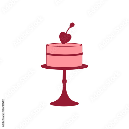 Cake on a Stand with Cherry