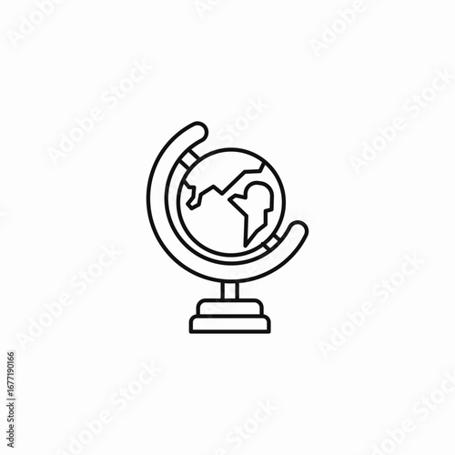 globe on a stand icon sign vector