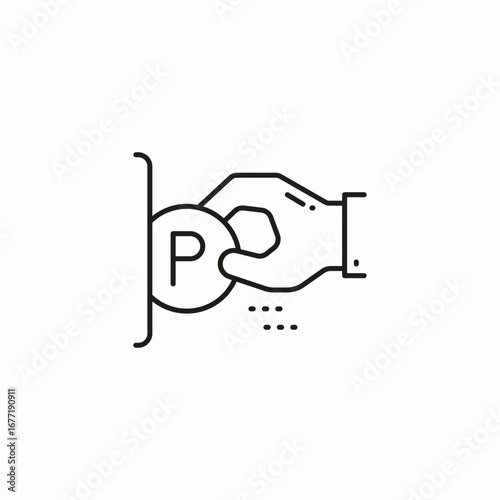 pay coin parking icon sign vector