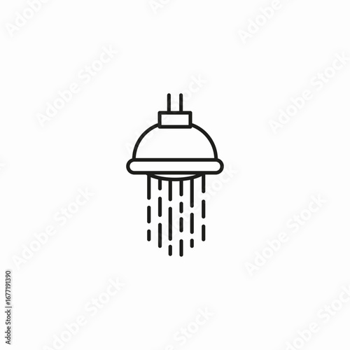 shower head with water icon sign vector