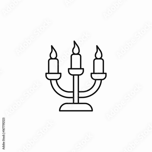 three-candle candelabra icon sign vector