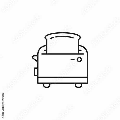toaster with bread icon sign vector