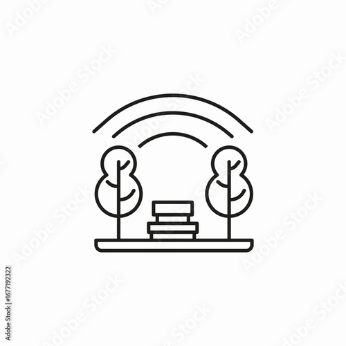wi-fi connected park icon sign vector