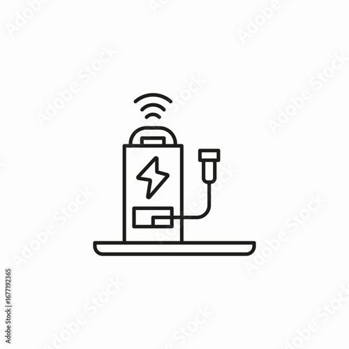 wireless charging station icon sign vector