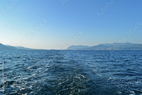 Leaving Lefkada island by sailboat and going to Preveza.