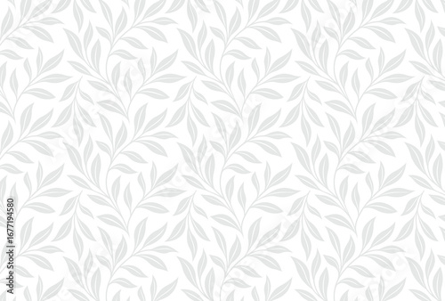 Light gray seamless nature leaf pattern background vector and gray, seamless pattern, nature pattern, leaf pattern, botanical background, organic texture, floral vector, natural wallpaper.