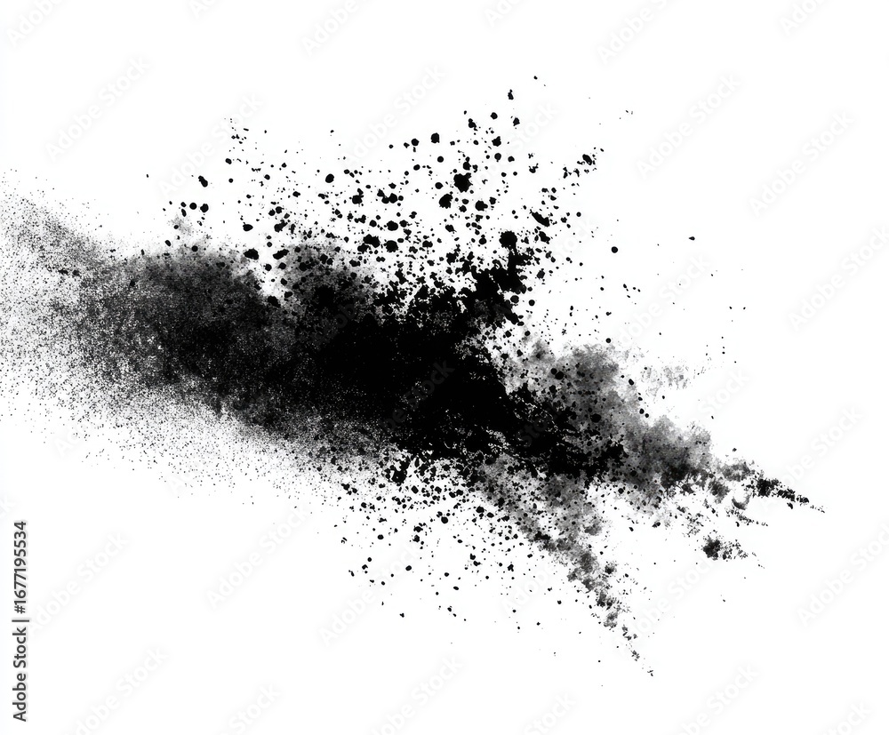 Fototapeta premium Abstract black splatter on white background