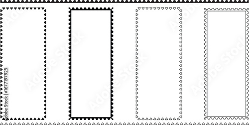 Black and White Frames Patterns – Decorative Geometric Frames and Edges.