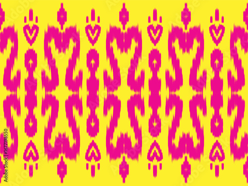 Uzbekistan ikat pattern. Uzbekistan ikat abstract ethnic design. Uzbekistan pattern design for background, wallpaper, textile, art, clothing, wrapping paper, Uzbek style, Uzbek fabric