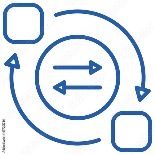 Dependency Outline Blue Icon