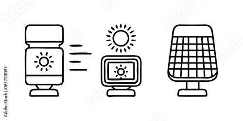 Vector art of solar panel energy and renewable power technology
