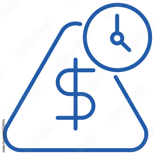 Debt Outline Blue Icon