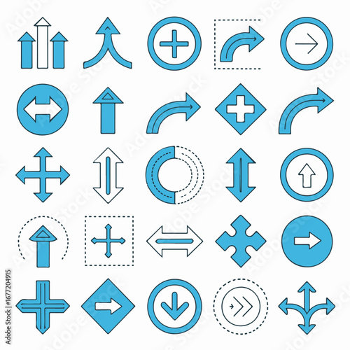 Collection of Blue Arrow Icons