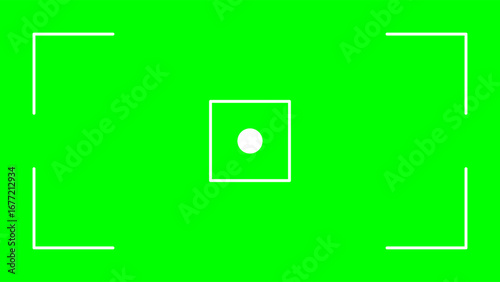 Camera viewfinder illustration with focus point in the center, used for photography, video, and composition design.