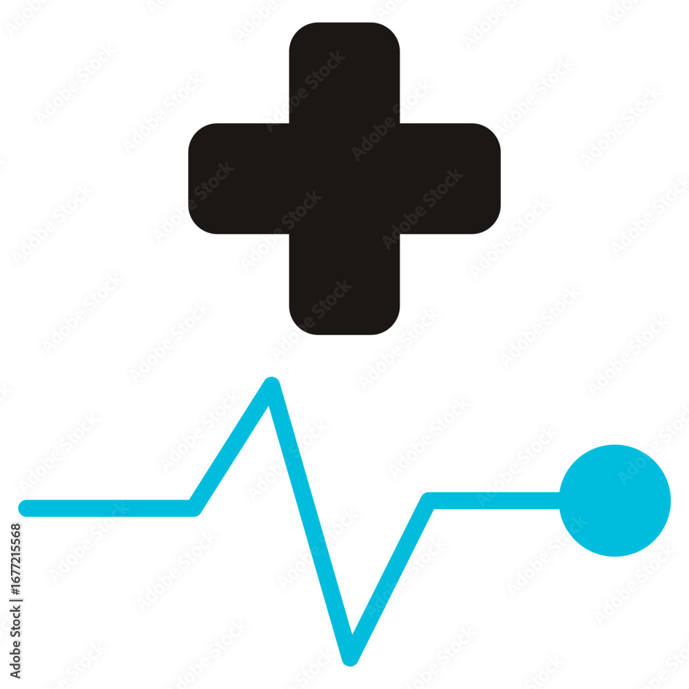 Obraz premium Health Glyph Blue Grey Icon