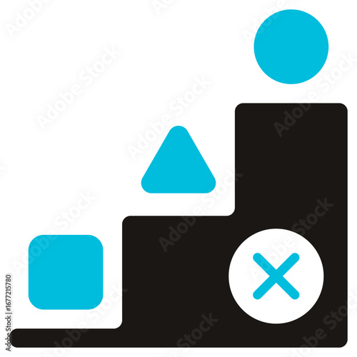 Inequality Glyph Blue Grey Icon