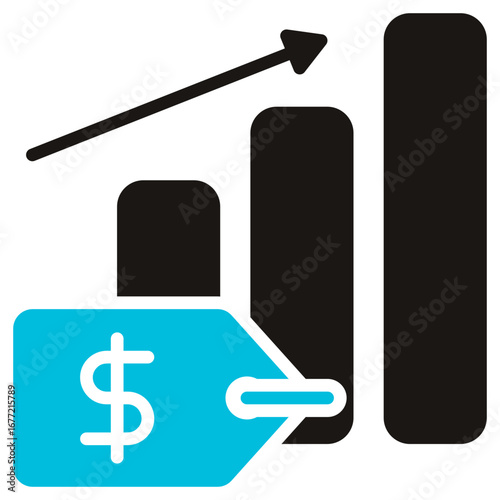 Inflation Glyph Blue Grey Icon