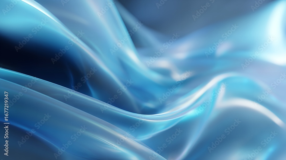 Obraz premium Dreamy folds of ice blue fabric evoking a sense of calm and ethereal beauty with soft diffused
