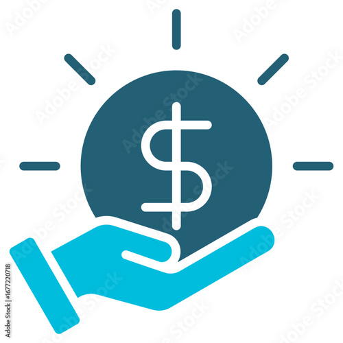 Income Glyph Blue Icon