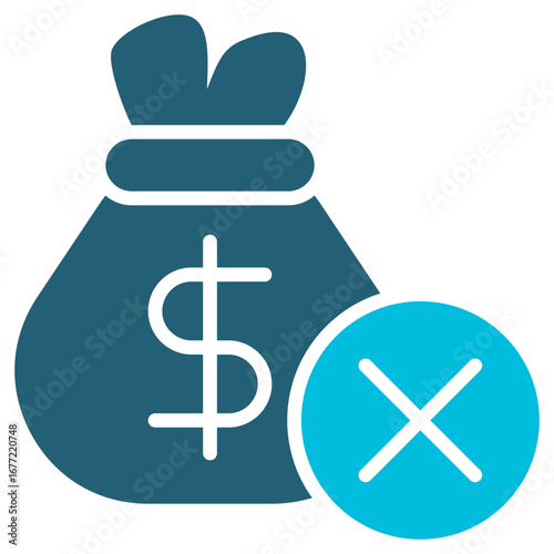 Poverty Glyph Blue Icon