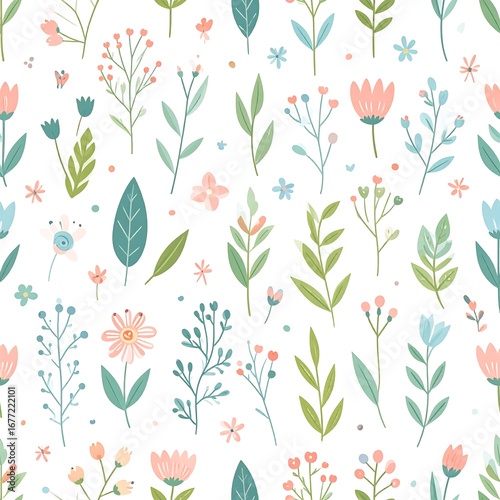Wallpaper Mural Delicate floral pattern Torontodigital.ca