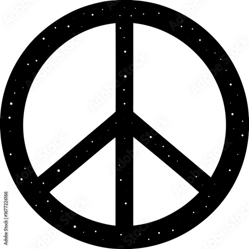 Peace Sign Vector | Generative AI Linocut Silhouette Design