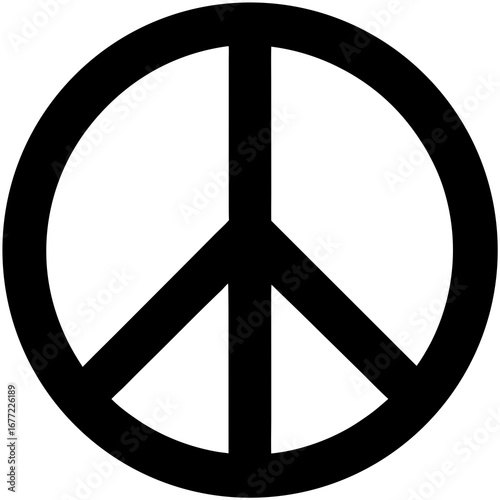 Peace Sign Vector | Generative AI Linocut Silhouette Design