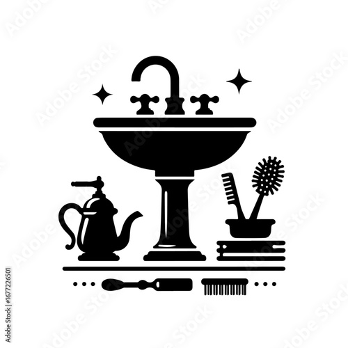 Sink silhouette, Sink vector