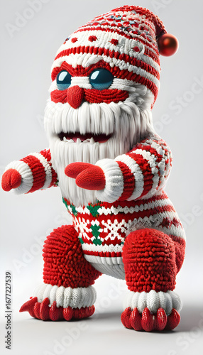 Knitted Santa Monster in Festive Christmas Sweater