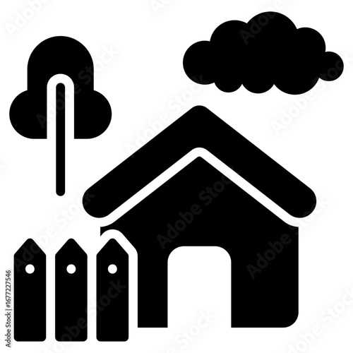 Rural Glyph Black Icon