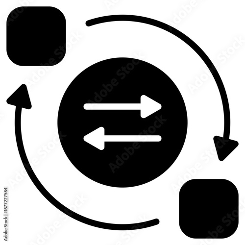 Dependency Glyph Black Icon