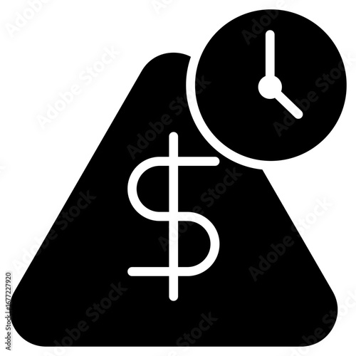 Debt Glyph Black Icon