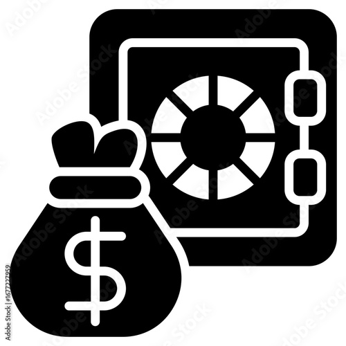 Savings Glyph Black Icon