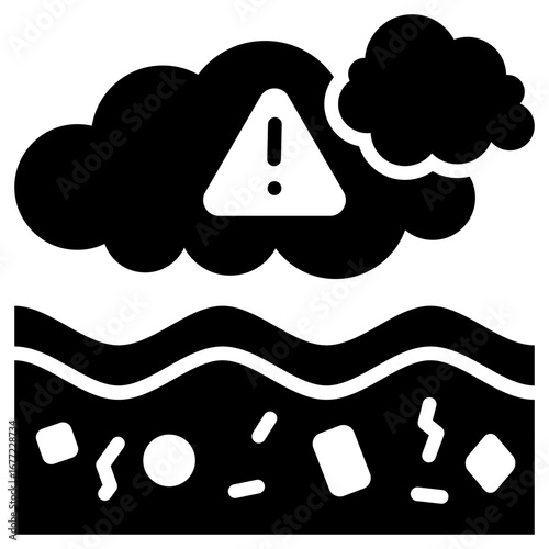 Pollution Glyph Black Icon