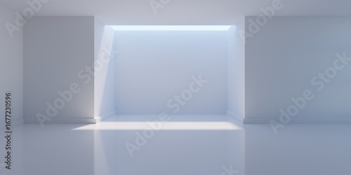 Wallpaper Mural Empty blank white room background with light from opening above niche in back wall, modern interior template Torontodigital.ca