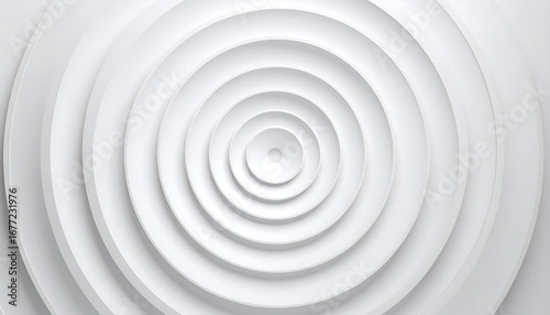 Abstract concentric circles pattern in white