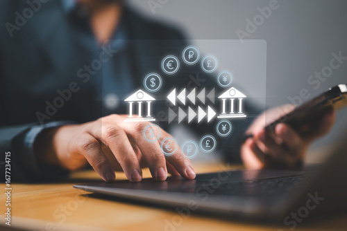 Φωτογραφία Online banking operations and interbank digital payment