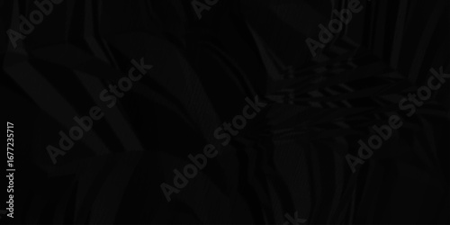 Black paper wrinkled texture for background space. Rough blackpaper. Paper texture, recycled creased paper background.