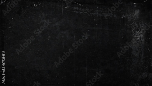 Dark Grunge Black Texture Overlay for Video and Photo Editing, Distressed Chalkboard Vintage Backdrop, Rough Scratched Dirty Black Wall Background for Creative Effects