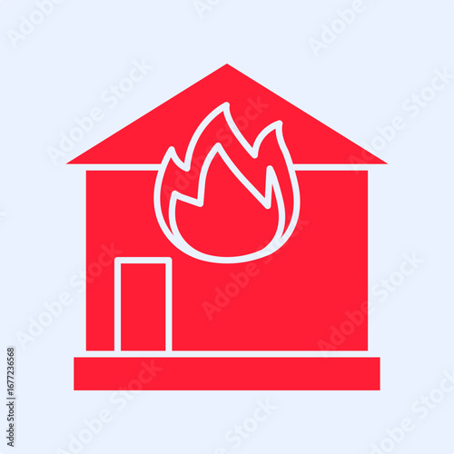 Burning House symbol trendy artwork useful vector Illustration red design handsome colorful background