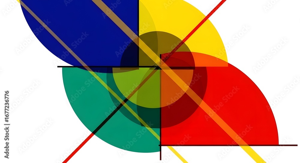 Fototapeta premium Modern Abstract Background with Colorful Triangles and Circles