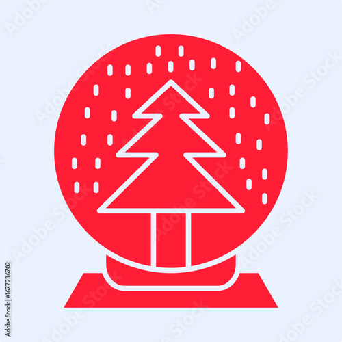Snow Globe symbol trendy artwork useful vector Illustration red design handsome colorful background