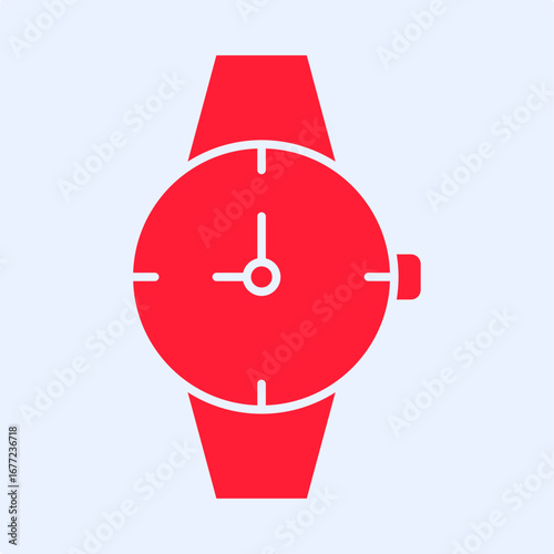 Watch symbol trendy artwork useful vector Illustration red design handsome colorful background