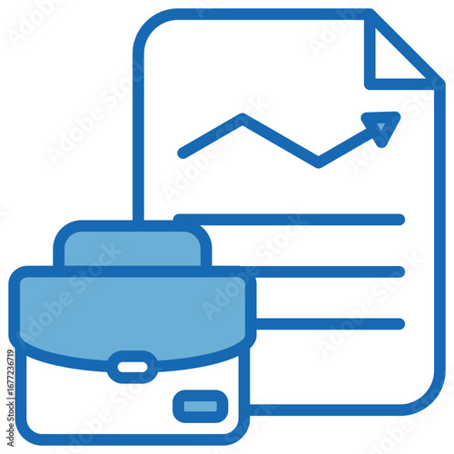 Work Blue White Icon Editable Stroke