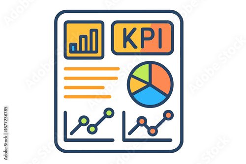 KPI report with graphs and charts on data analysis and performance KPI dashboard layout