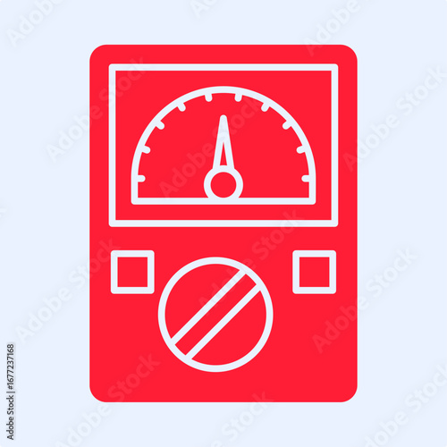 Voltmeter symbol trendy artwork useful vector Illustration red design pretty colorful background