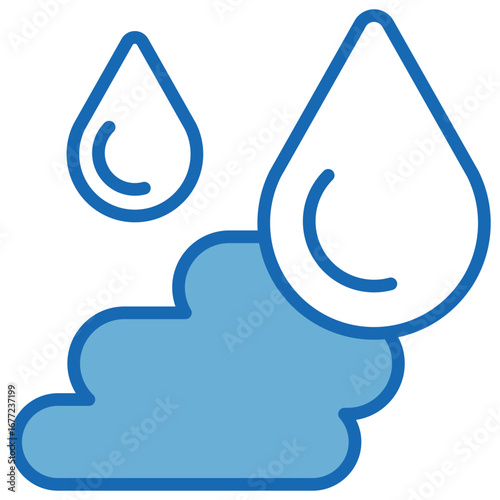 Water Blue White Icon Editable Stroke