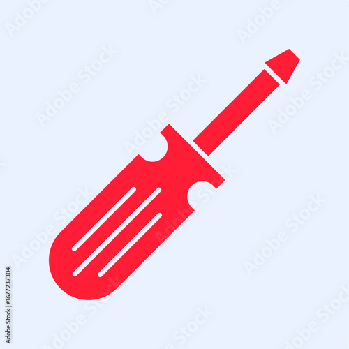 Screwdriver symbol trendy artwork useful vector Illustration red design stunning colorful background