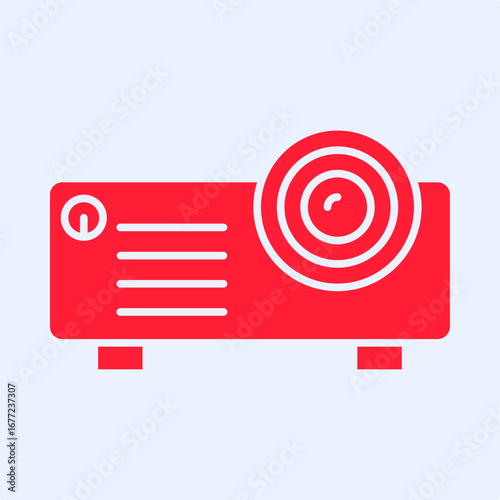 Projector symbol trendy artwork useful vector Illustration red design stunning colorful background