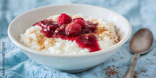 vanilla ice cream with berries
